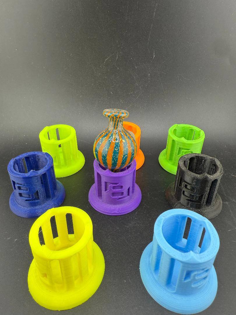 Str8 Carb Cap / Marble Stand - 3D Printed Large in various colors, showcasing functionality and style for concentrate enthusiasts.