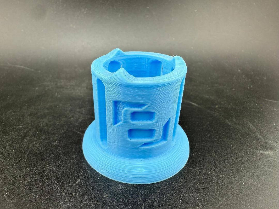 Str8 Carb Cap / Marble Stand - 3D Printed Large in blue, showcasing a versatile design for concentrate enthusiasts.
