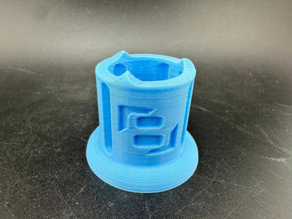 Str8 Carb Cap / Marble Stand - 3D Printed Large in blue, showcasing a versatile design for concentrate enthusiasts.