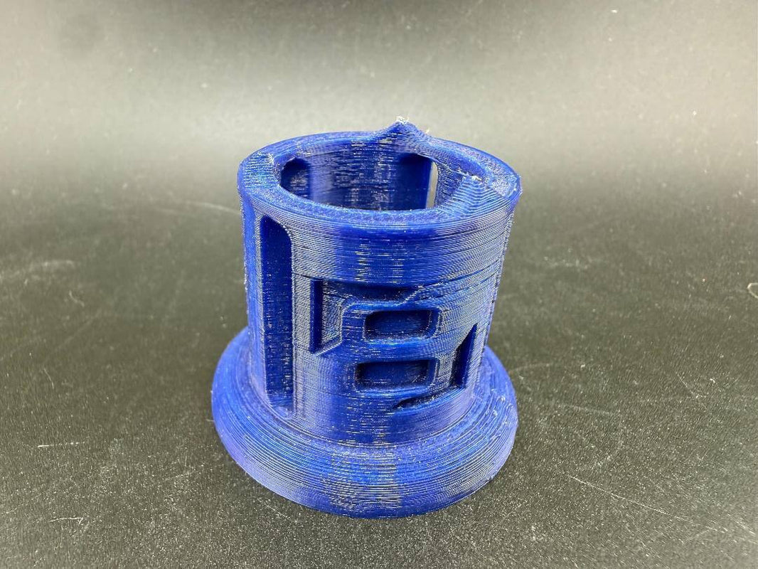 Str8 Carb Cap / Marble Stand - 3D Printed Large in blue, showcasing its unique design and precision craftsmanship.