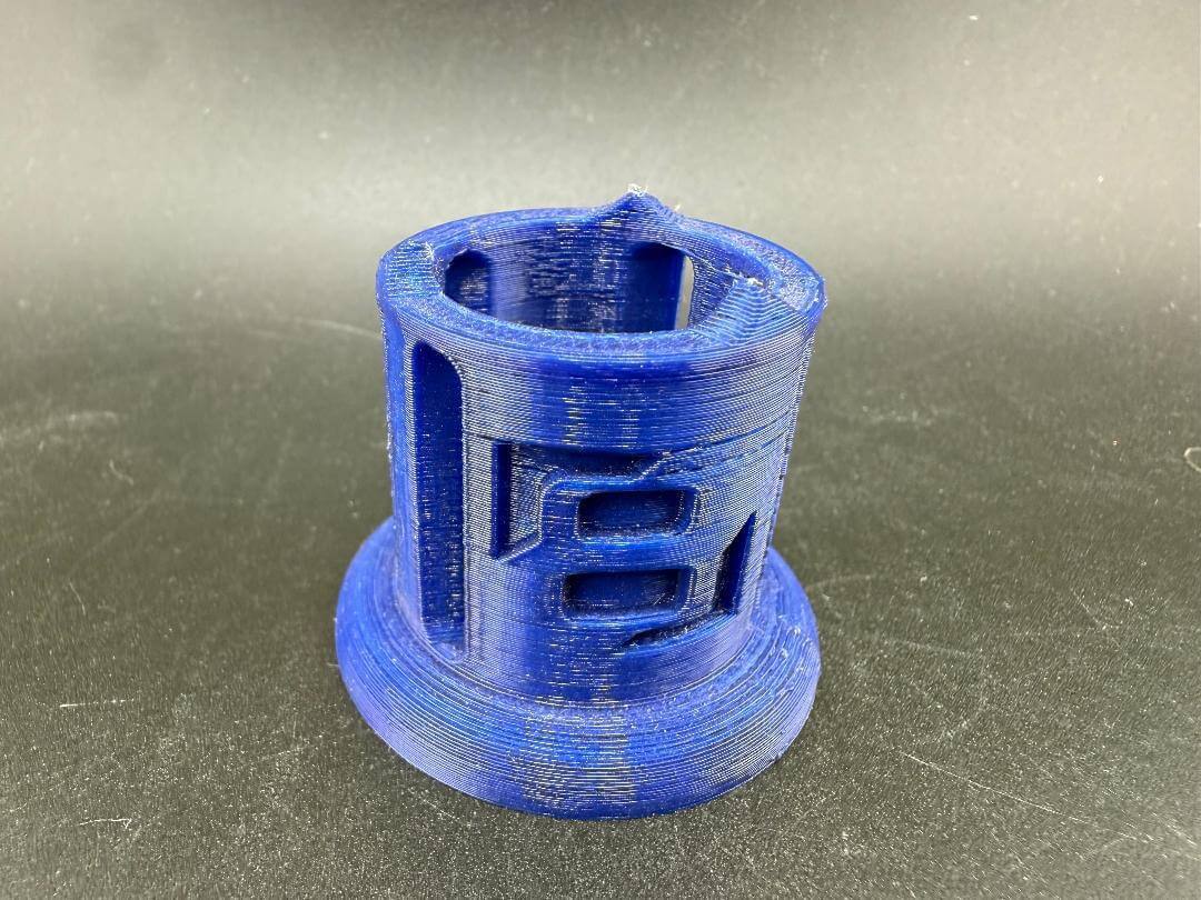 Str8 Carb Cap / Marble Stand - 3D Printed Large in blue, showcasing its unique design and precision craftsmanship.