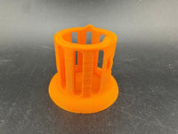 Str8 Carb Cap / Marble Stand - 3D Printed Large in bright orange color, showcasing its unique design and functionality.