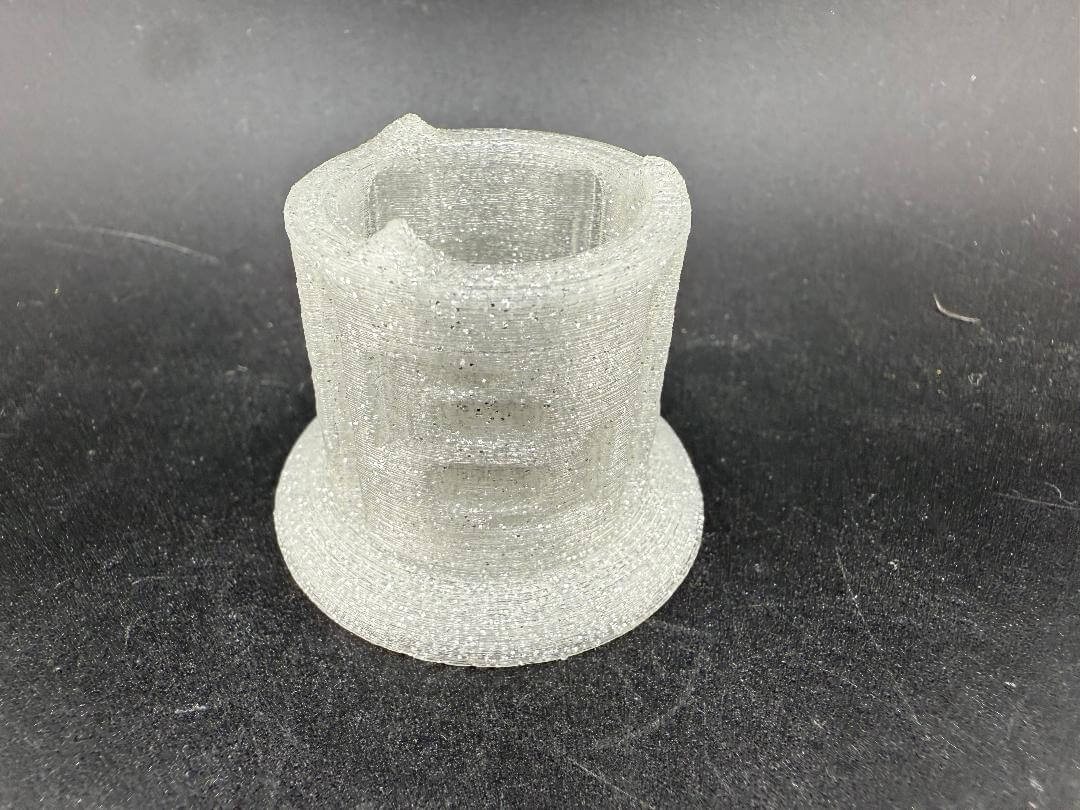 Str8 Carb Cap Stand - 3D Printed Medium in translucent material, showcasing its compact design for airflow control.