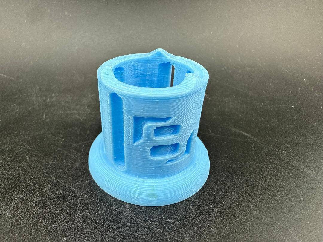 Str8 Carb Cap Stand - 3D Printed Medium in blue color, showcasing its precision design and functionality.