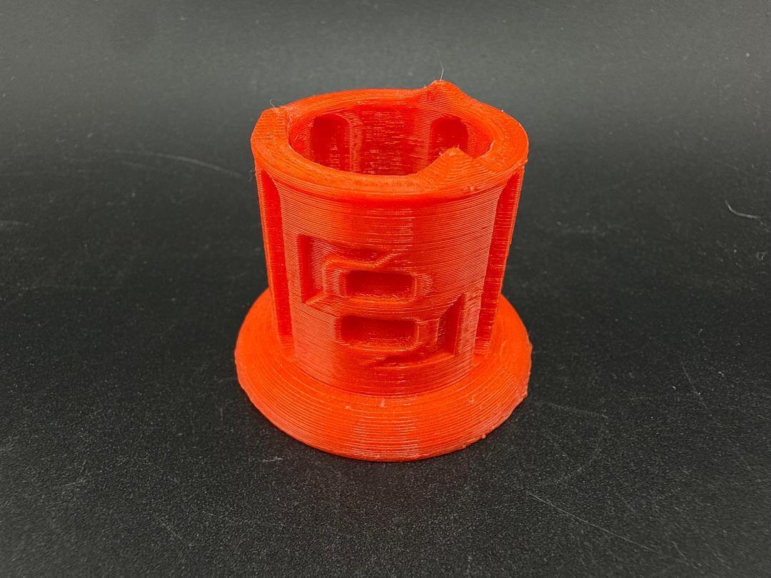 Str8 Carb Cap Stand - 3D Printed Medium in vibrant red color, a functional and compact design for airflow control.