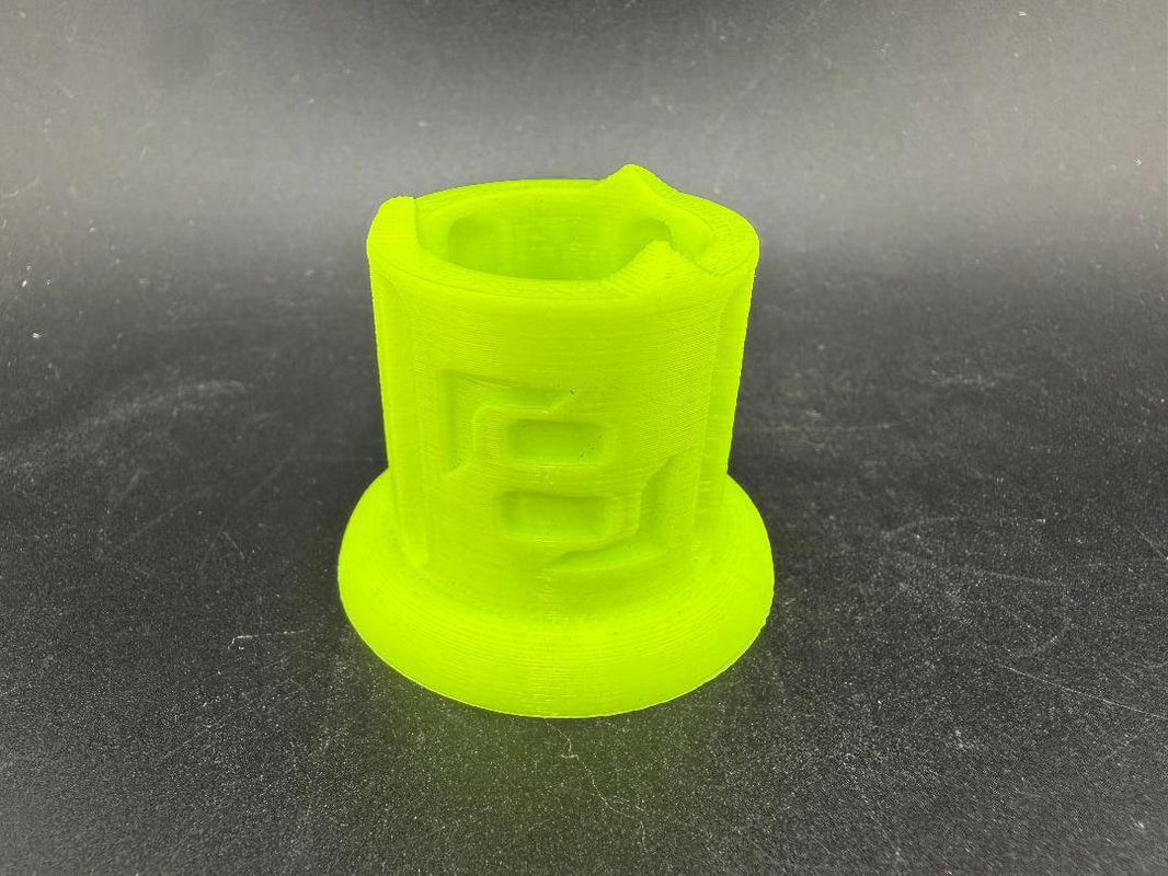 Str8 Carb Cap / Marble Stand - 3D Printed Large in vibrant neon green color.