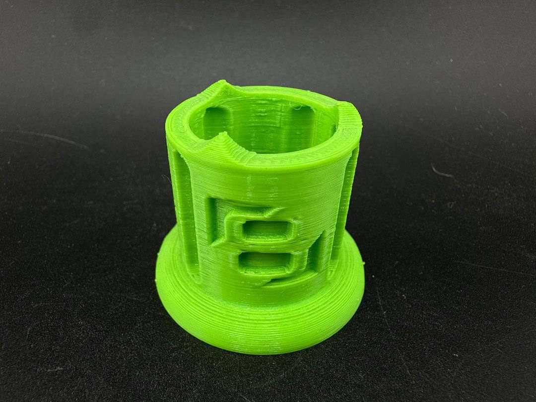 Str8 Carb Cap Stand - 3D Printed Medium in vibrant green, showcasing precision design and functionality.