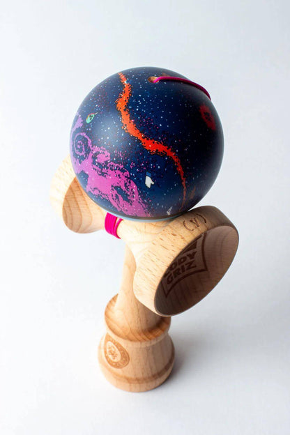 Sweets Kendama CodyGriz Legend Cushion kendama featuring a colorful space-themed ball design.