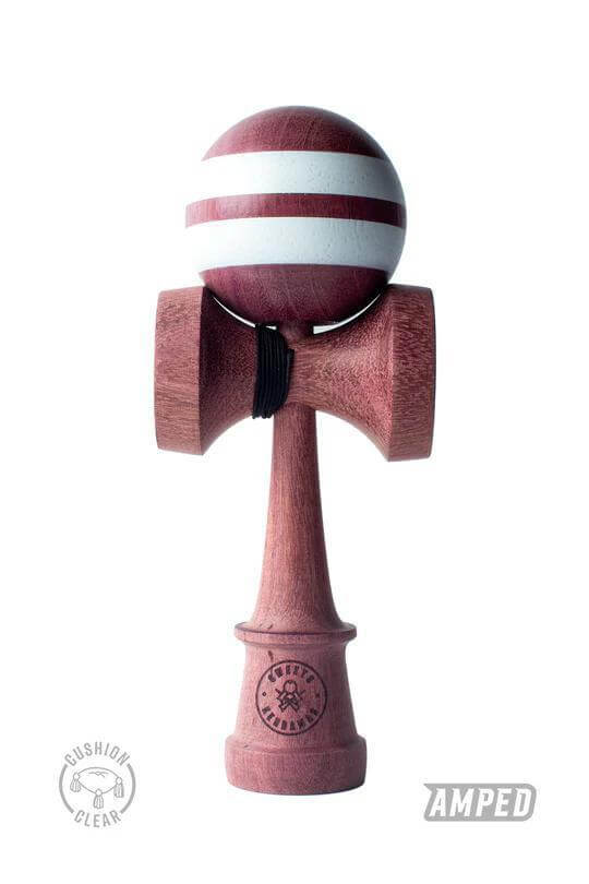 Sweets Kendama Purpleheart with Cushion Clear, featuring KEN Amped shape and hand-painted 62mm tama.