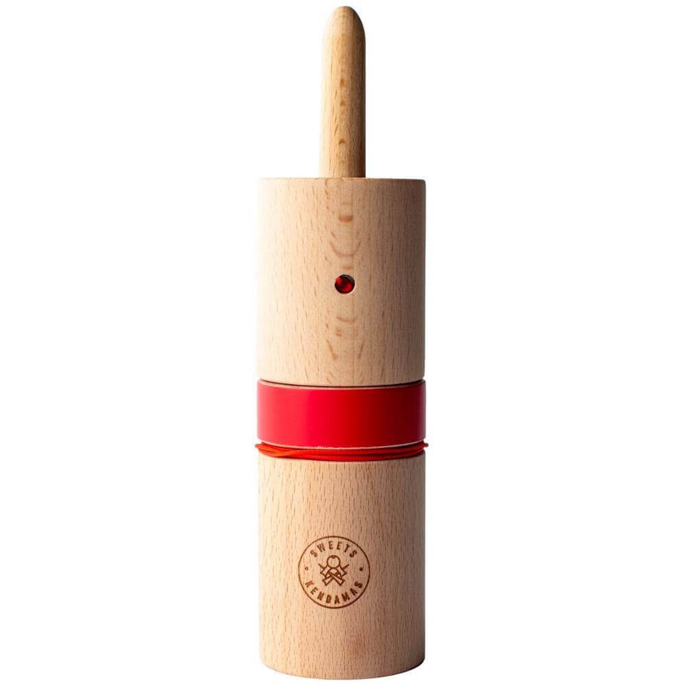 Sweets Kendama Rolling Pin, a skill toy featuring rubber painted areas for stalling and tracking, crafted from premium wood.