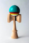 Sweets Kendama Triple Stripe Legend Sticky Clear with vibrant colors and classic beech wood design.