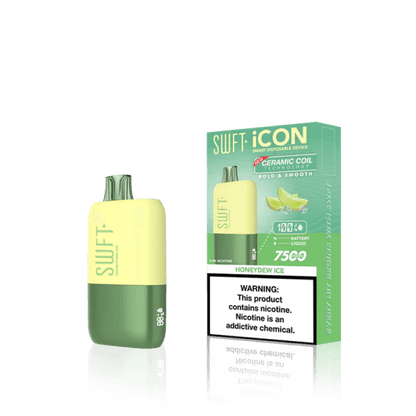 SWFT Icon 7k Disposable Vape Honeydew Ice flavor with sleek design and rechargeable battery.