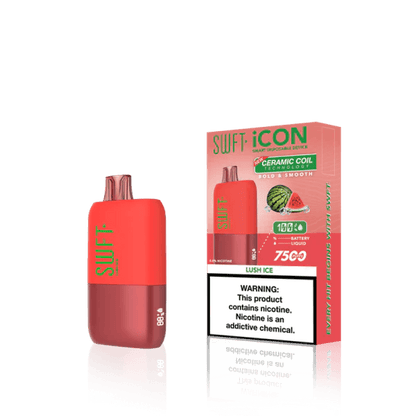 SWFT Icon 7k Disposable Vape in Lush Ice flavor with a sleek design and rechargeable battery.