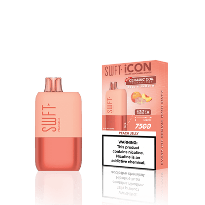 SWFT Icon 7k Disposable Vape in Peach Jelly flavor, designed for a smooth and long-lasting vaping experience.
