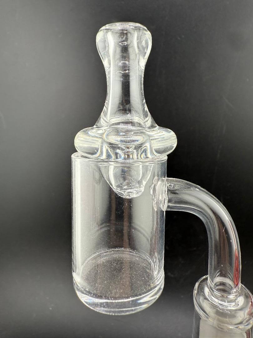 Taco Glass Directional Cap for vapor control and smoother hits in a quartz banger.