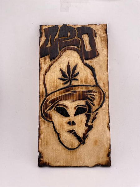 Thom Woodworks Sign - Hand Carved Wood Slat 11" x 5.5"