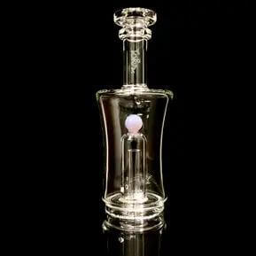 Tokr Glass Puffco Peak Pro Glass Replacment Top - Can displayed on a black background, showcasing its clear glass design.