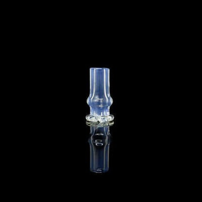 Tokr Glass Puffco Pivot Tip Glass Replacement Mouth Piece in clear glass, showcasing its sleek and functional design.