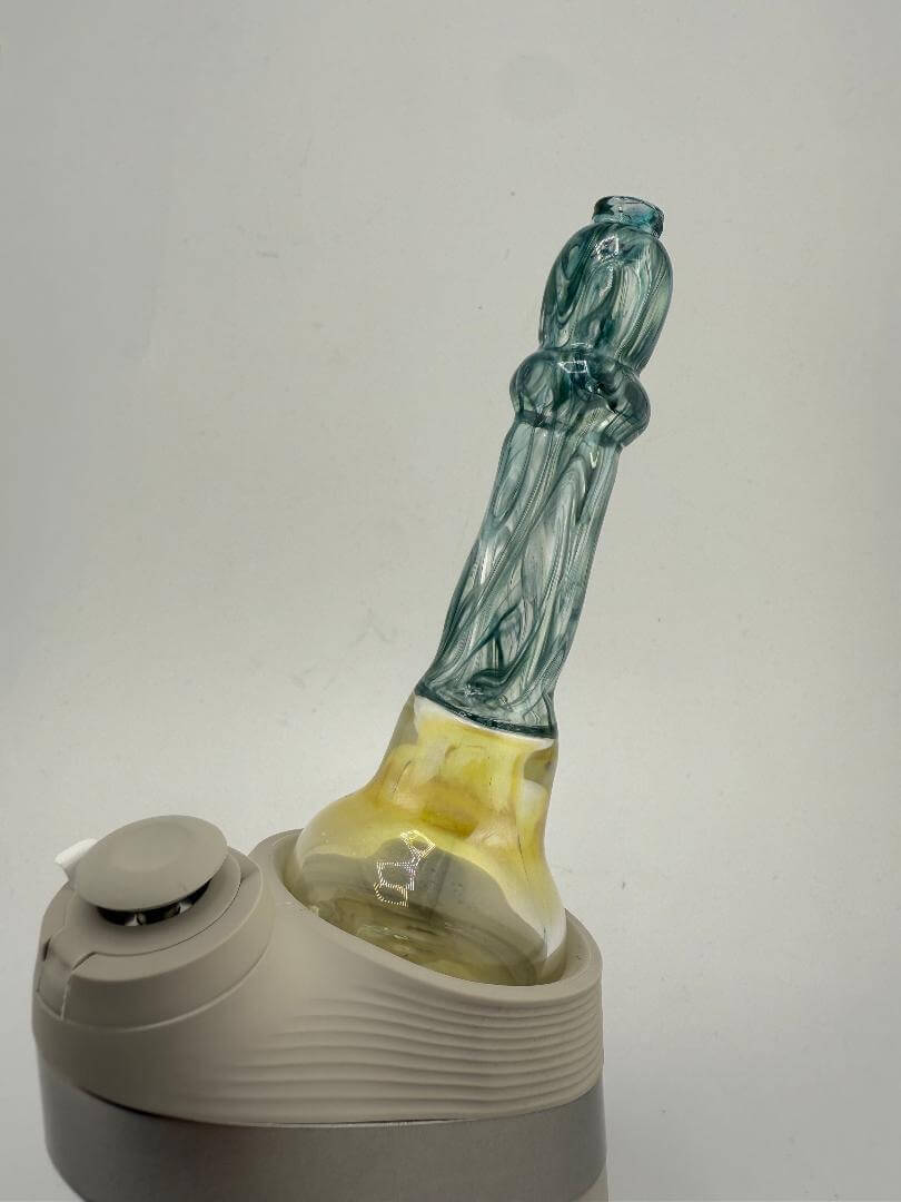Tuck Glass Fumed & Teal Scribble Tech dry top replacement for Puffco Peak Pro.