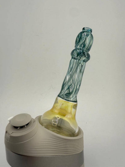 Tuck Glass Fumed & Teal Scribble Tech dry top replacement for Puffco Peak Pro.