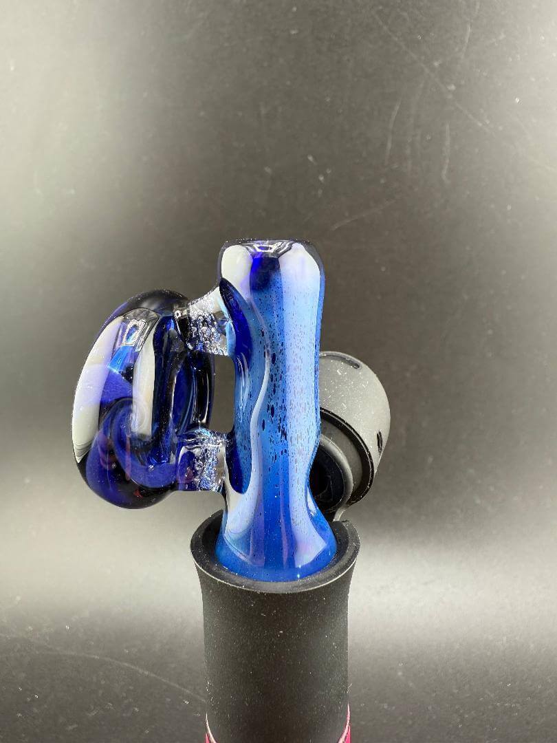 Tuck Glass Puffco Pivot Glass Replacement Top in blue glass, designed for optimal airflow and heat retention.