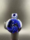Handcrafted Tuck Glass Puffco Pivot Glass Replacement Top in blue and white swirls, enhancing your vaping experience.