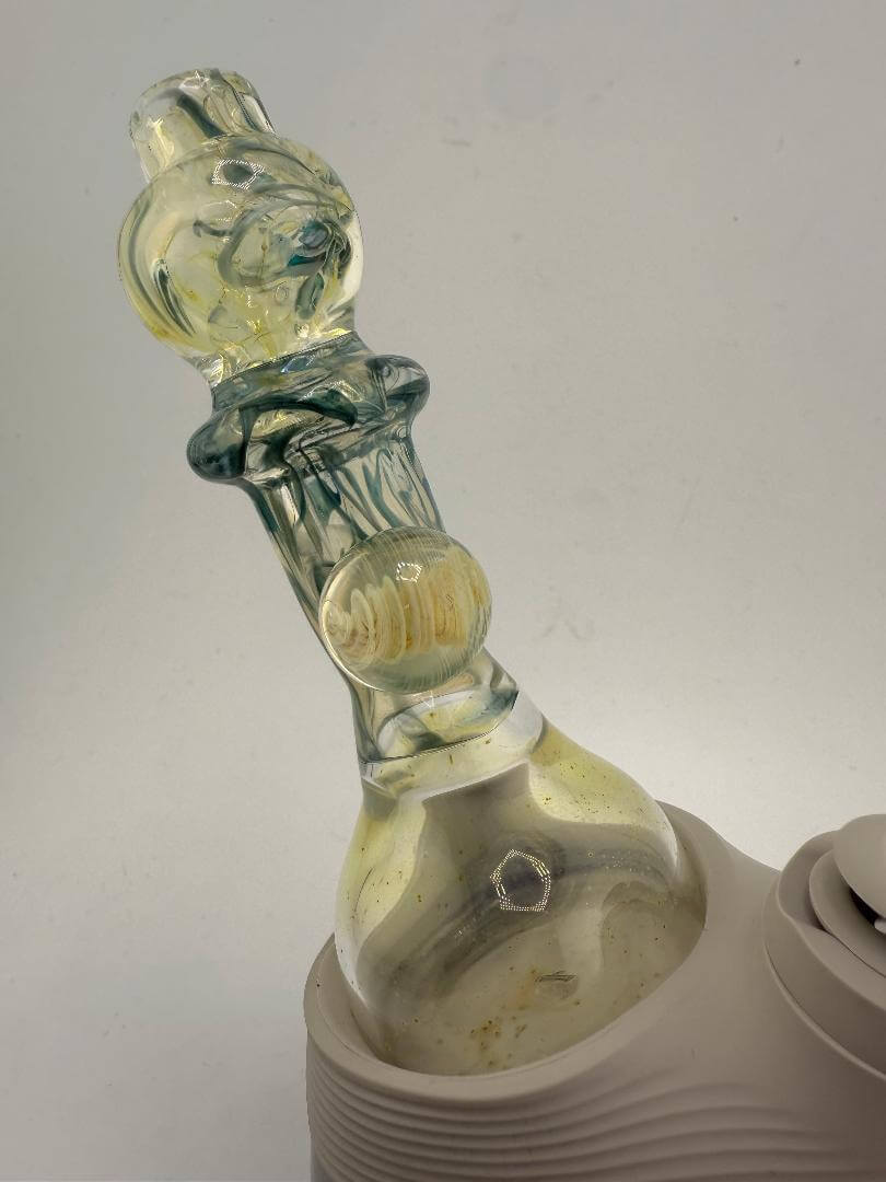 Tuck Glass Scribble Tech replacement dry top for Puffco Peak Pro, handcrafted with unique marble attachment.