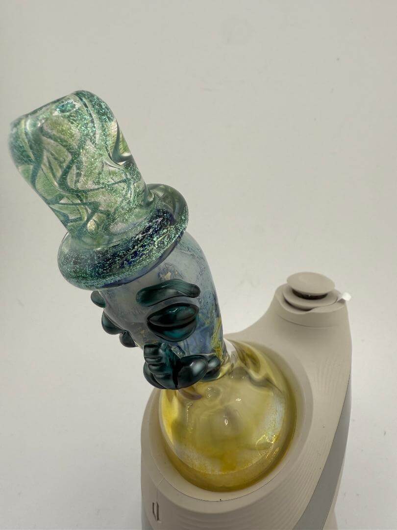 Tuck Glass Top Hat Man dry top for Puffco Peak Pro, handcrafted with playful design in Spokane, WA.