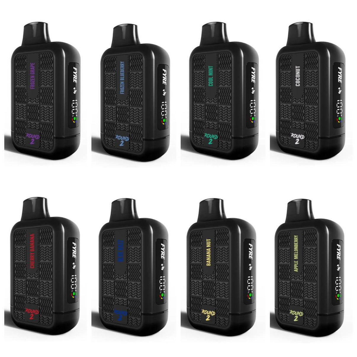 Collection of Tyson 2.0 Round 2 Disposable vapes in various flavors and colors for a vibrant vaping experience.
