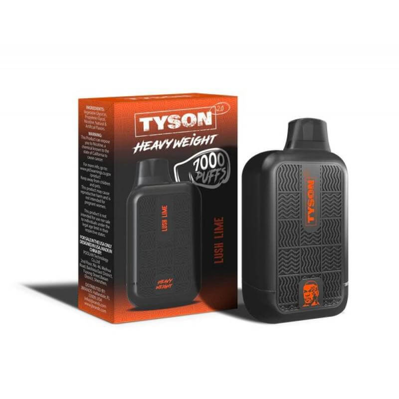 Tyson 2.0 Heavy Weight Disposable vape device packaging with 7000 puffs for ultimate vaping experience.