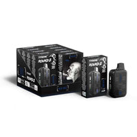 Tyson 2.0 Round 2 Disposable vape packaging with device, featuring Blue Raz flavor, for ultimate vaping experience.