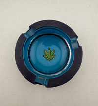 Ugly House 3" Ashtray - Pixel Leaf showcasing glass design with pixelated leaf motif and silicone lining.