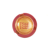 Ugly House 3" Ashtray - Pizza Pizza Pizza, a bold silicone-lined glass ashtray for compact spaces.
