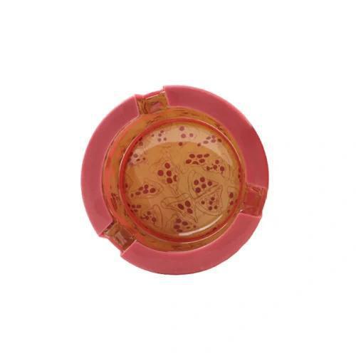 Ugly House 3" Ashtray - Pizza, 3 inch silicone-lined glass ashtray design with colorful patterns.