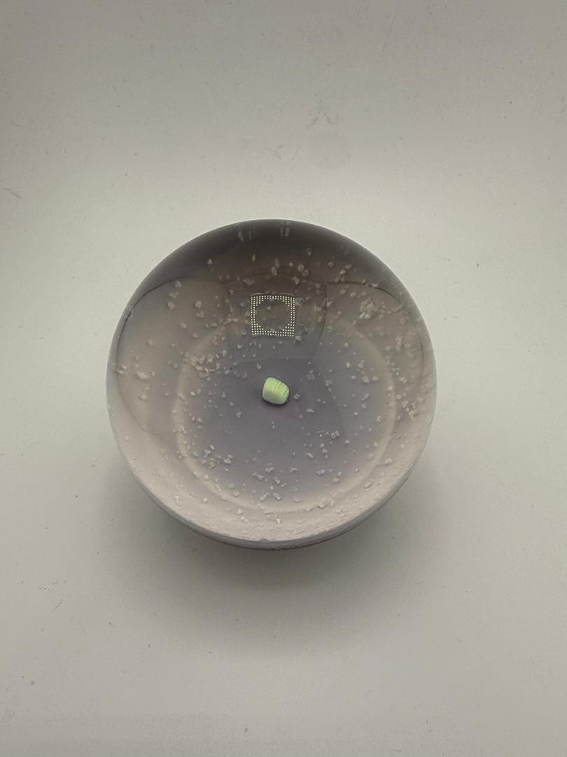 Extra large Paulson Pieces marble bowl featuring a textured surface and mint green accent in the center.