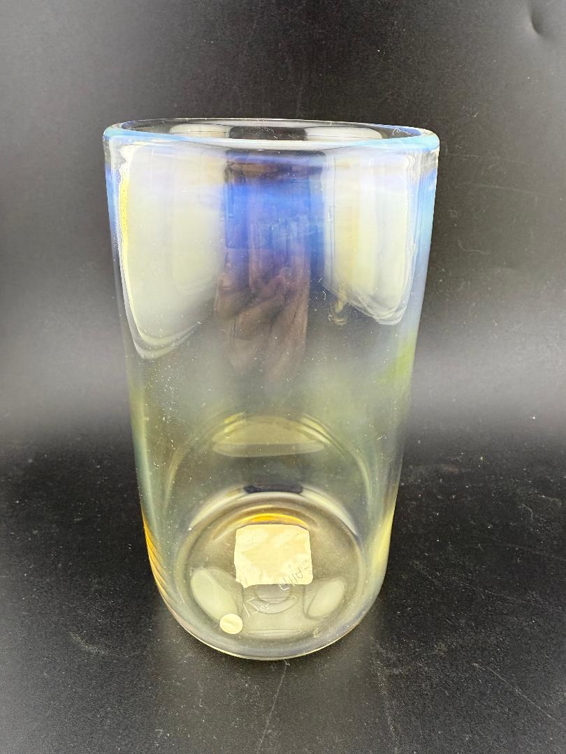 Unknown American Artist 12oz Cup showcasing vibrant fumed glass colors and unique handcrafted design.