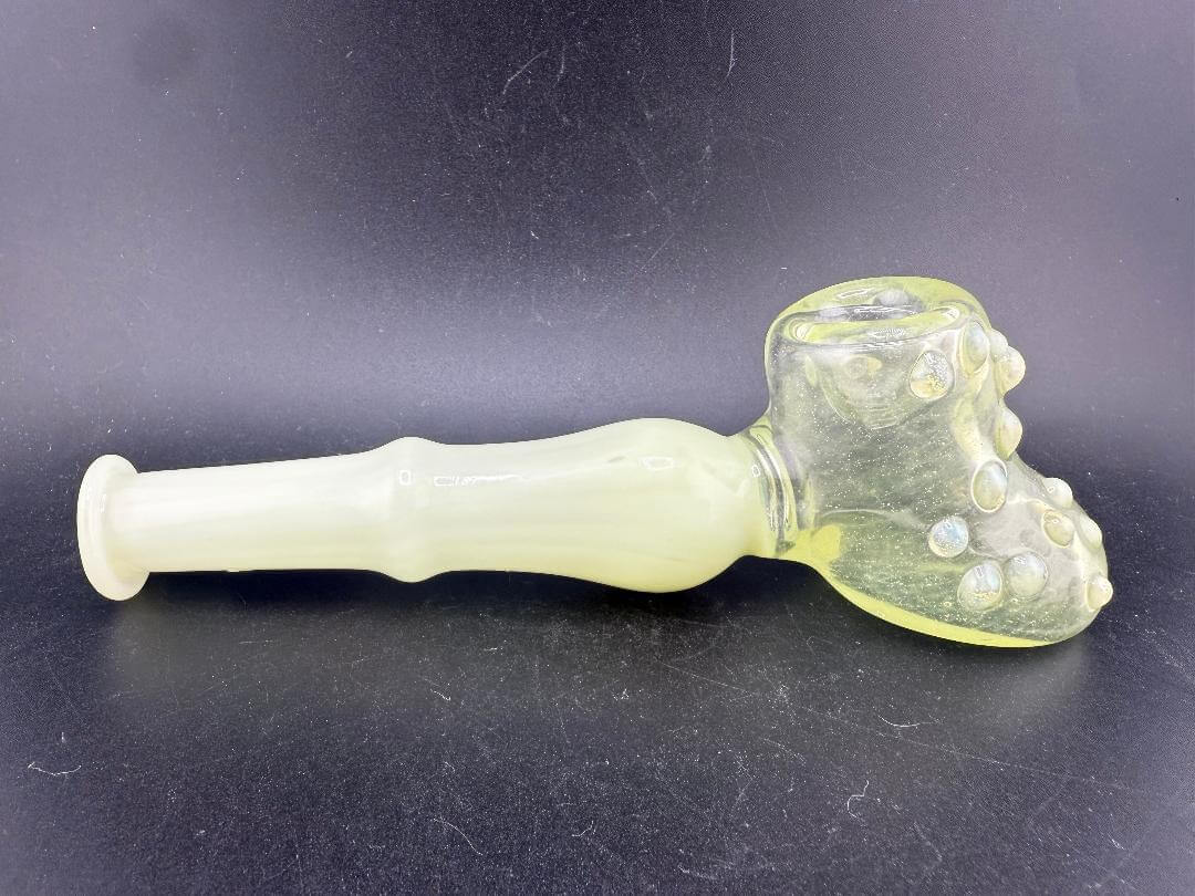 Unknown Artist Hammer Pipe - Green with vibrant color and unique design, made from durable borosilicate glass.