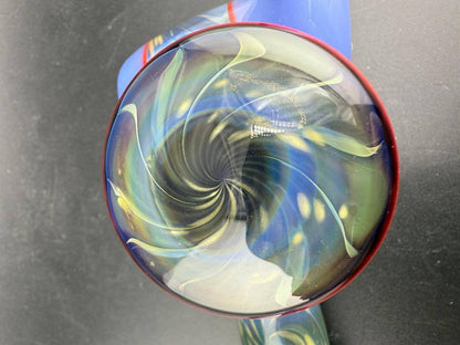 Unknown Artist Hammer Pipe - Light Blue Space w/ Large Pendant top view showcasing intricate swirling design