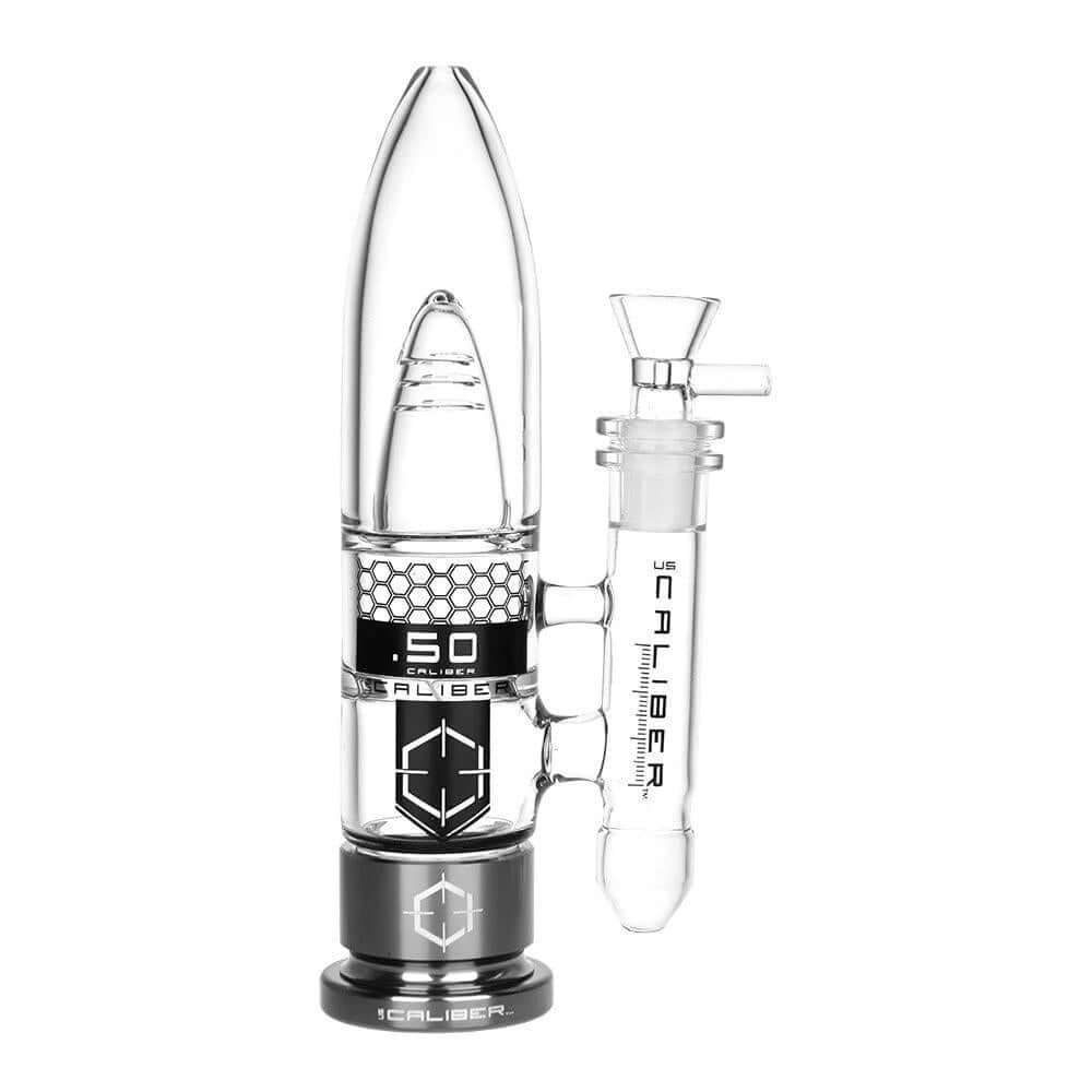 .50 Caliber Glass Bong featuring sleek design and durable craftsmanship, ideal for smoking enthusiasts.