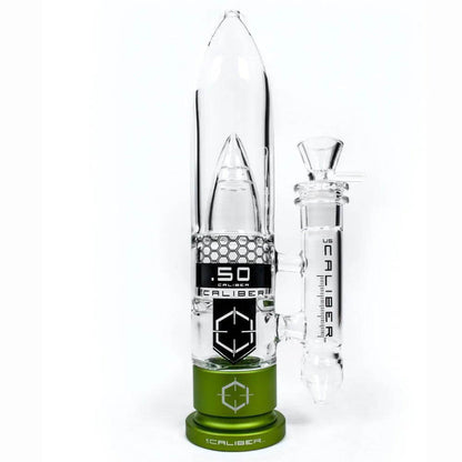 .50 Caliber Glass Bong featuring precision craftsmanship and bold design, made in the USA, compact and durable.