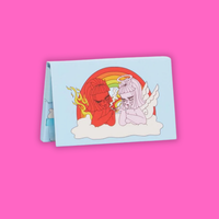 Valfre Pass Joints Papers with angel and devil artwork on a colorful background