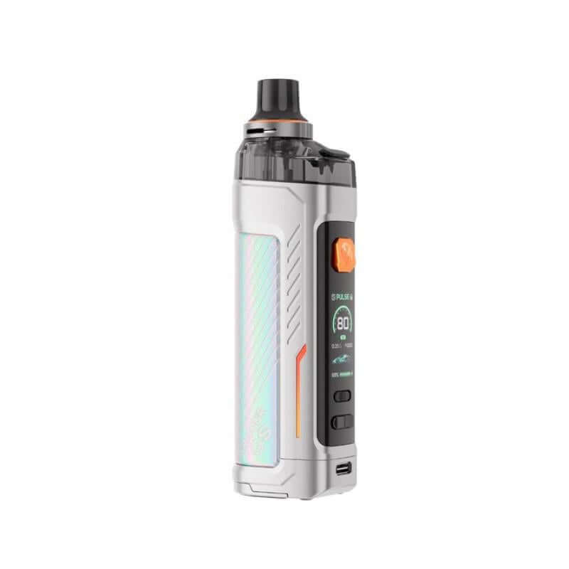 Vaporesso Armour GS Kit in silver, compact vaping device designed for direct-to-lung (DTL) vaping, 80W output.