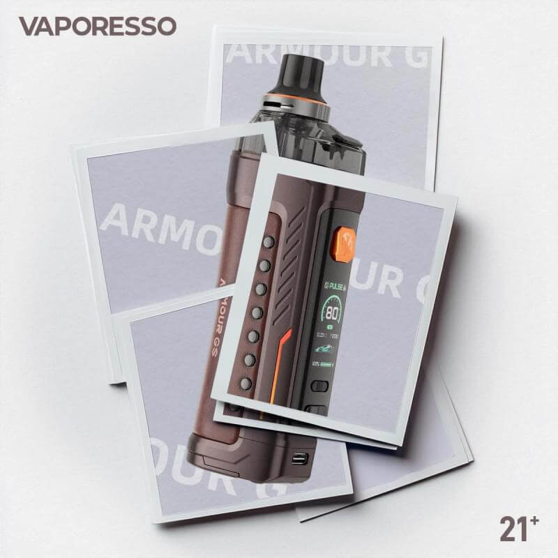 Vaporesso Armour GS Kit showcased in a stylish, compact design with vibrant display and user-friendly controls.
