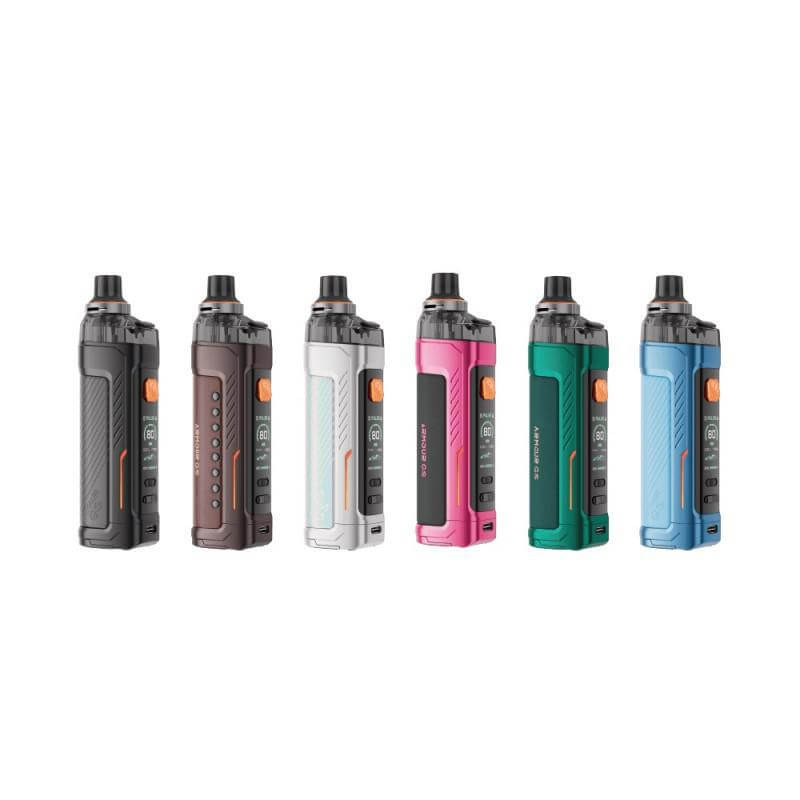 Vaporesso Armour GS Kit in various colors showcasing a compact design for DTL vaping.