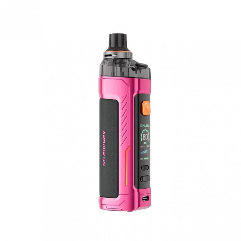 Vaporesso Armour GS kit in pink, compact DTL vaping device with 80W output for flavor enthusiasts.