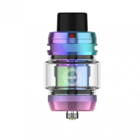 Vaporesso iTank T Tank showcasing a colorful design with top-fill and Turbo Airflow System for enhanced flavor.