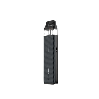 Vaporesso XROS 5 Mini kit, sleek black design, compact MTL vaping device with advanced COREX 3.0 technology.