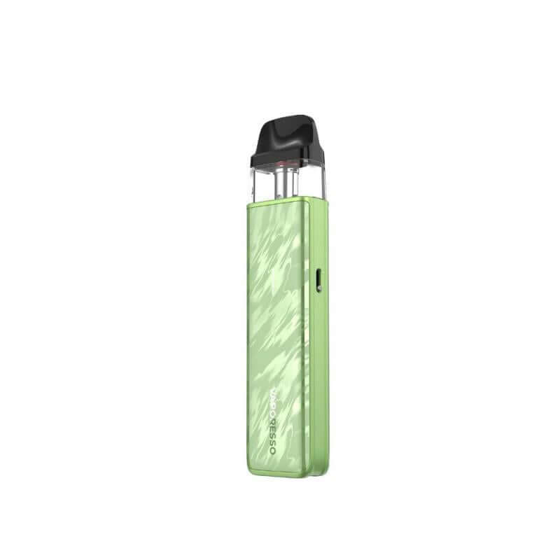 Vaporesso XROS 5 Mini kit in green, a compact vaping device designed for consistent performance and flavor.