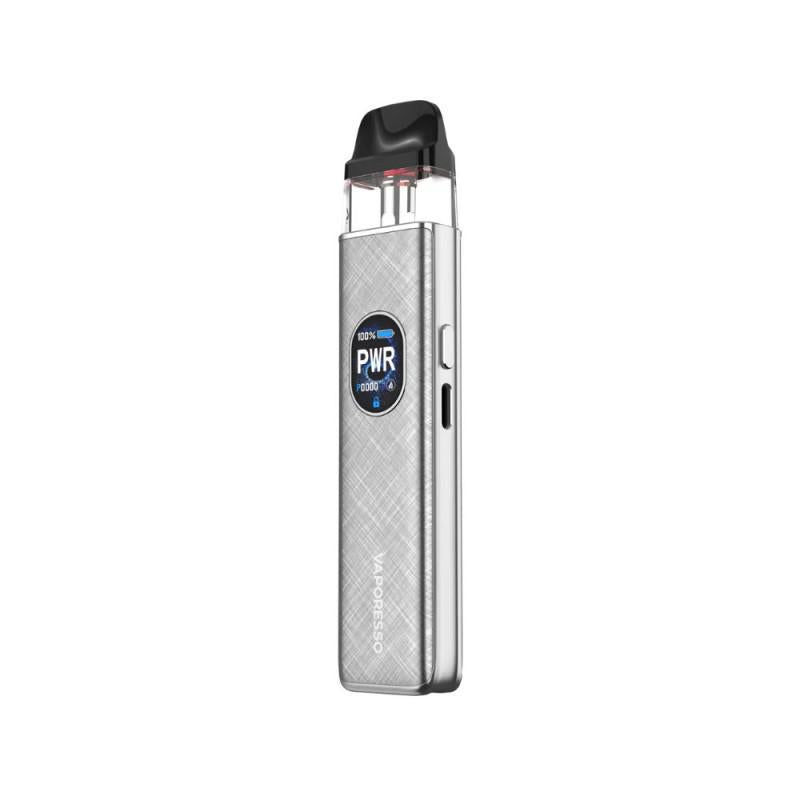 Vaporesso Xros 5 sleek silver vape kit with advanced COREX 3.0 Technology for enhanced flavor.