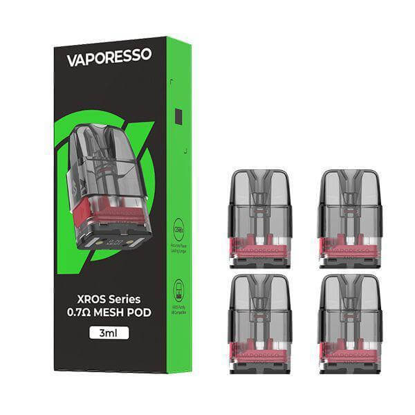 Vaporesso XROS Series 3ml Mesh Pods with packaging, designed for enhanced airflow and flavor delivery.